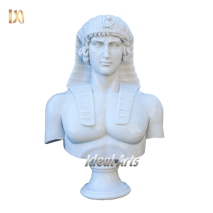 Sculpted Egyptian male torso with traditional headpiece