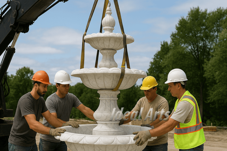 how to install a marble fountain​