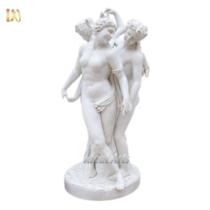 Hand-carved marble Three Graces statue Greek goddess sculpture